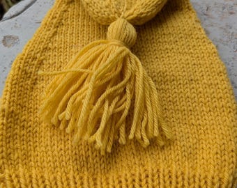 Toque/Voyageur's Cap ~ Inspired by 17th & 18th Century Fur Trade ~ Goldenrod ~ Wool