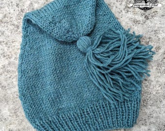 Toque/Voyageur's Cap ~ Inspired by 18th & 19th Century Fur Trade ~ Wool ~ Teal