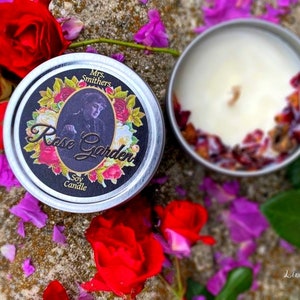 Mrs. Smither&#39;s Rose Garden Candle-Natural Soy, Essential Oil and Fragrance Oil Candle-Spicy Floral Scent