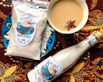 Spiced Chai Bath Fizzy Potion: Natural Argan Oil Bath Soak