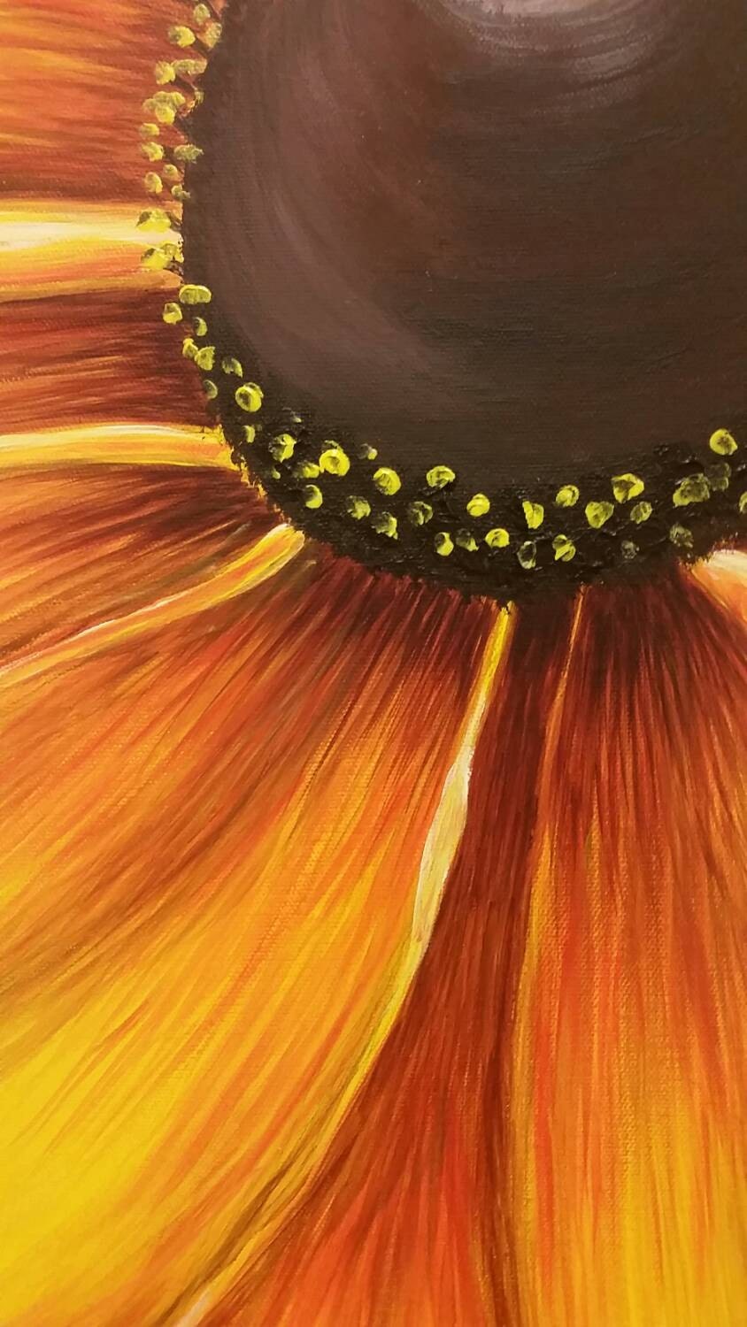 Large Sunflower Painting Acrylic on Canvas Ready to Hang Etsy