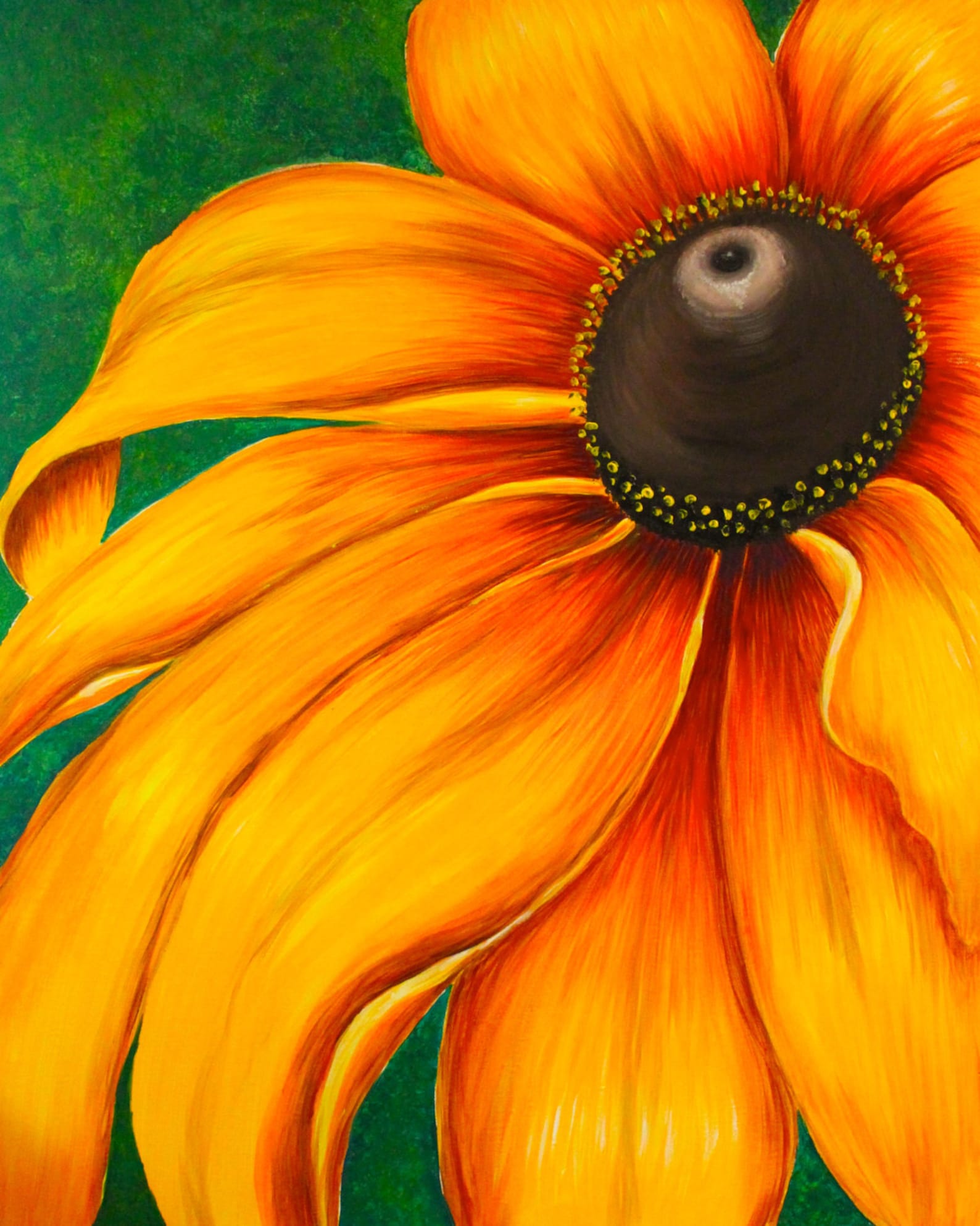 Large Sunflower Painting Acrylic On Canvas Ready To Hang Etsy