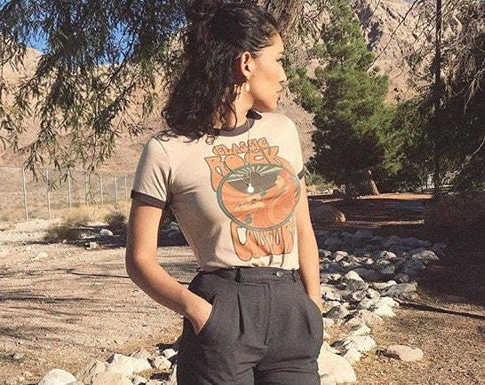 Tシャツ・カットソー BROWNBREATH W KITTY CROP RINGER TEE BROWN Brown Ringer Tee - Etsy