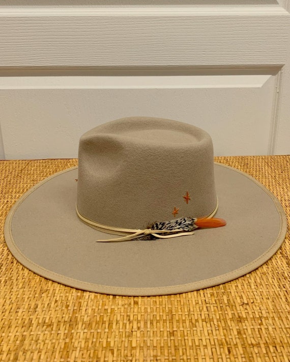 Embroidered Snake Hat Rancher Felt Hat 