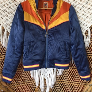 Rising Sun Jacket Navy Blue Quilted 70s style Bomber Jacket lightweight ski jacket as seen on classicrockcouture image 3