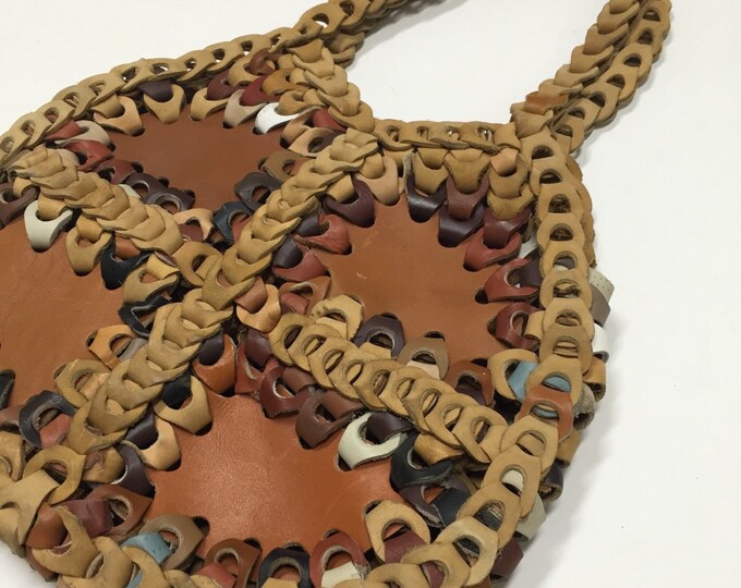 70s Brown Leather Vintage Hippie Bag Heavy Genuine Leather Etsy