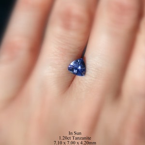 Natural Blue Tanzanite 14KT White Gold Classy Trillion Cut 1.20Ct Solitaire Ring 