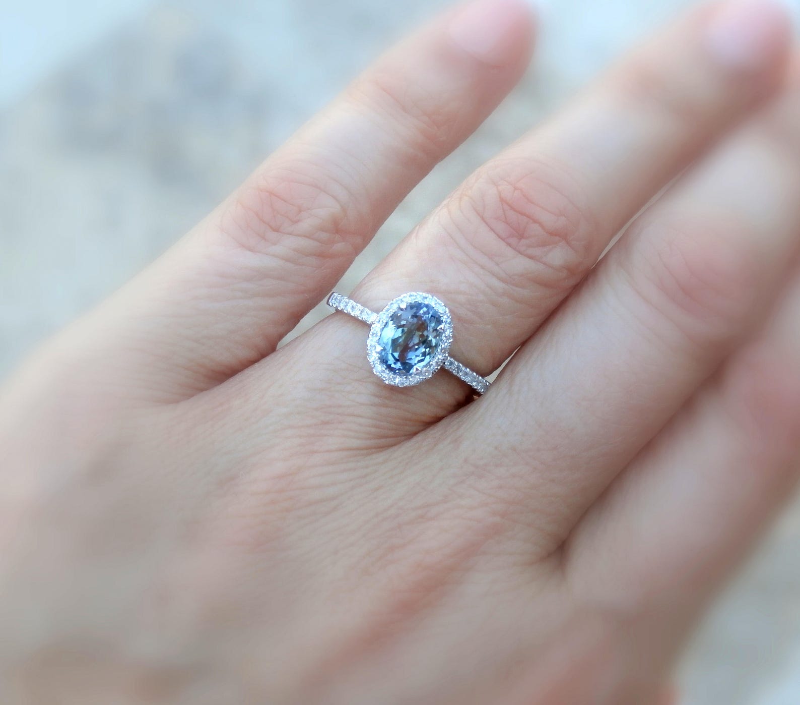Tanzanite Engagement Ring Tanzanite and Diamond Ring 14kt Etsy