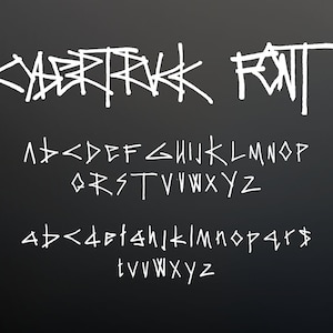 Police Cybertruck Spraypaint | Style cyberpunk | Formats OTF, TTF, SVG