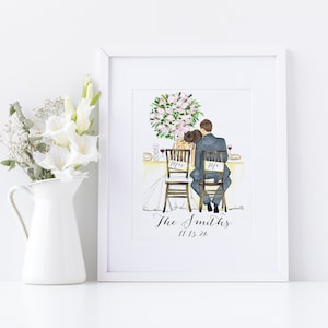 Impression d'art de mariage personnalisée | Cadeau de mariage pour couple unique | Cadeaux de mariage l Cadeaux pour la mariée et le marié l Cadeaux nuptiales de douche
