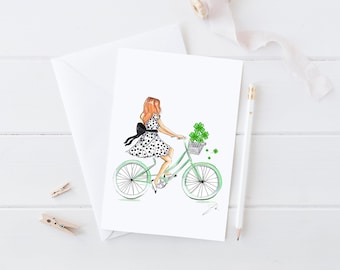 Catching Clovers Card (St. Patricks Day - St. Patricks Day Card - Greeting Card) By Melsy's Illustrations