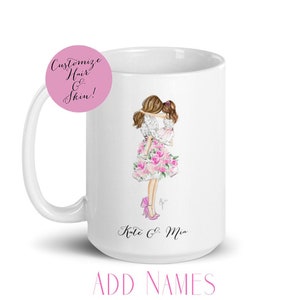 Personalized Floral-Ever Mother's Day Mug ( Mother's Day Mug - Mother's Day Gifts - Mother Daughter - Mother's Day)By Melsy's Illustrations
