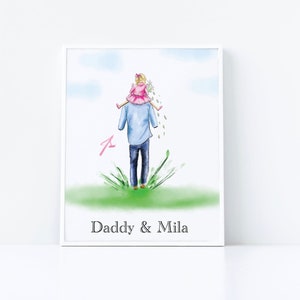 Father Daughter  (Print) (Gifts for Dad - Personalized Gifts for Dad from Daughter - First Time Dad Gifts  - Father's Day Gifts)