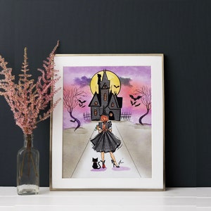 Bewitched Art Print (Fashion Illustration - Halloween - Wicked-  Fall Print - PSL -Spooky Season Print - Haunted) By Melsy&#39;s Illustrations