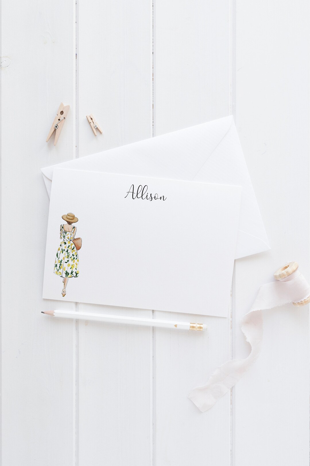 Personalized Stationery Set Sorrento Stroll stationary Notecards