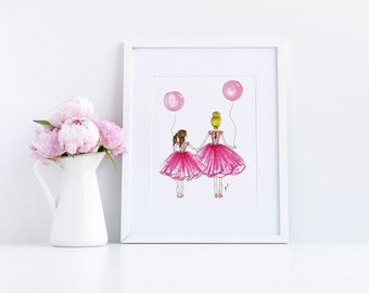 Impressão artística: Tutus pequenos (Ilustrações de moda | Impressões de esboços de moda | Decoração para casa | Decoração de parede | Impressão de moda) Por Melsy’s Illustration’s