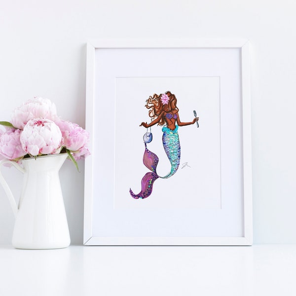 Princesa bajo el mar (Arte de la princesa - La Sirenita - Ariel 2023 - Ilustración de moda) Por Ilustraciones de Melsy