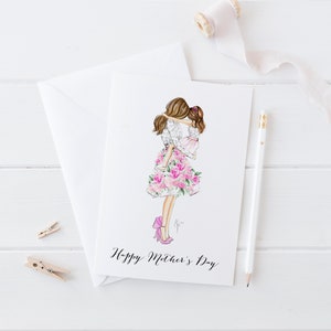 Mother and Daughter (Mother's Day Card l Mother's Day Card l Happy Mother's Day l Mother's Day Gift)  By Melsy’s Illustrations