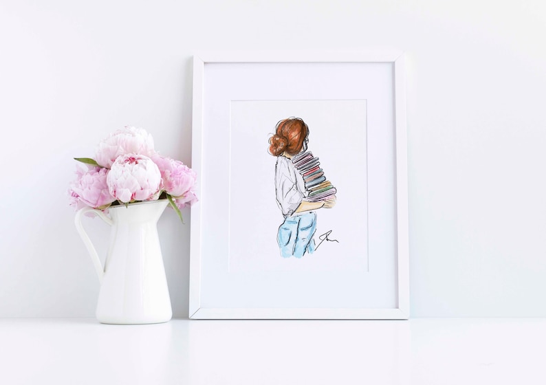 The Bookworm (print) (fashion Illustration - Back to School - Fall ...