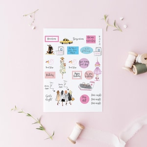Stickervellen tekst en kunst (3 stuks) (plannerstickers l stickers l laptopstickers l mode-illustraties) door Melsy's Illustrations
