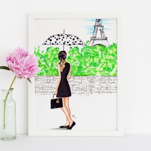 The Parisian (Fashion Illustration Print) (Fashion Illustrations - Home Decor - Wall Decor - Paris Print )By Melsy’s Illustrations