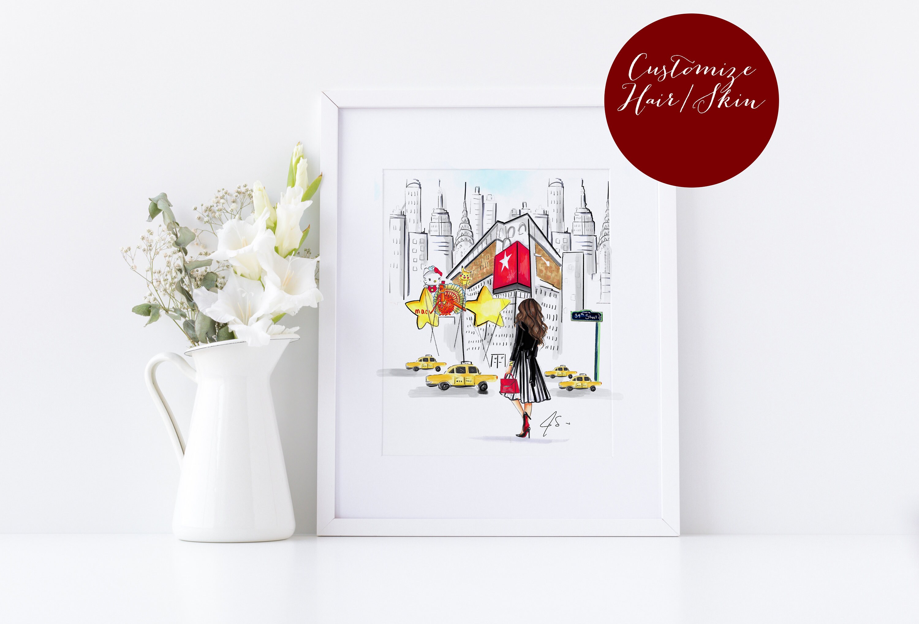 The Thanksgiving Day Parade  (Print) (Fashion Illustration Print - Th…