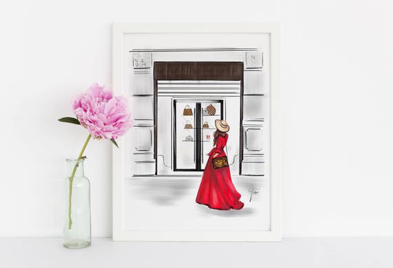 The Red Dress Boutique Fashion Illustration Print Fashion Etsy