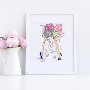Art Print: Stilettos & Bike (Fashion Illustration l Fashion Sketch Print l Home Decor l Gift For Her) By Melsy’s Illustrations