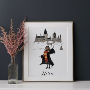 The Witch School Art Print(Witch School Illustration - Custom Witch School Art - Wizarding Home Decor - Custom) By Melsy&#39;s Illustrations