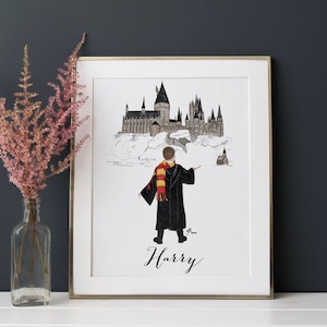 The Wizarding School Art Print(Witch School Illustration - Custom Witch School Art - Wizarding Home Decor - Custom) By Melsy&#39;s Illustrations