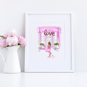 Art Print: The Love Shop (Fashion Illustration l Fashion Sketch Print l Home Decor) l Wall Decor l Shopping Sketch) By Melsy’s Illustrations