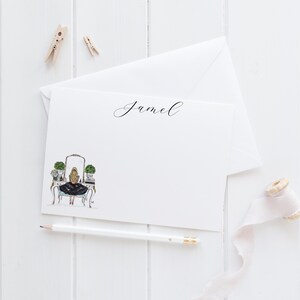 Conjunto de Papelaria Personalizada: Vaidade Branca [Cartões de Notas, Personalizados, Desenho de Moda, Conjuntos de Papelaria Femininos para Escrever Cartas]