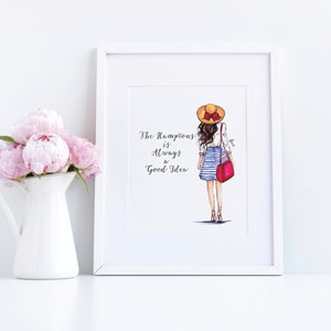 Art Print:The Hamptons is Always a Good Idea (Fashion Illustration Print)By Melsy's Illustrations