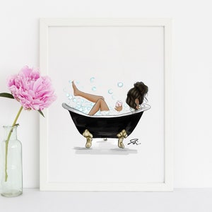 Art Print:Bubbly Bath (Fashion Illustration Print) By Melsy&#39;s Illustrations