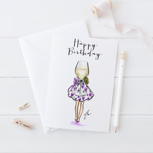 Grigio Girl Geburtstagskarte (Melsy Cards Sets - Personalisierte Briefpapierkarten l Geburtstagskarten) von Melsy’s Illustration’s