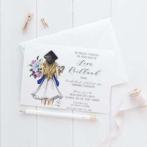 The Cap Graduation Announcements/Invites [ College Graduation Invites | Custom Graduation | Graduation Gifts For Her | Graduation Invites ] image 2