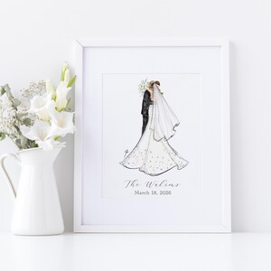 The Newly Weds - Personalized Wedding Art Print | Wedding Gift for Couple Unique | Wedding Gifts l Bride and Groom l Bridal Shower Gifts