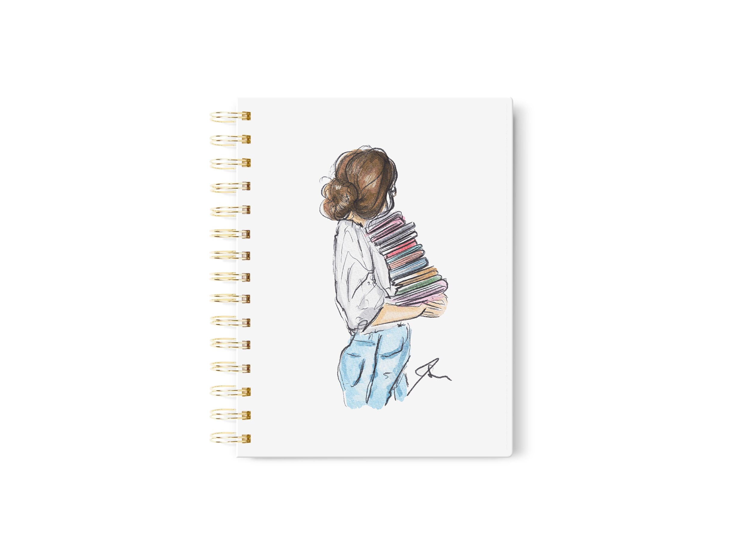 Hardcover Notizbuch: Bücherwurm (Notizbuch l Tagebuch l Hardcover Journal) von Melsy's Illustrations