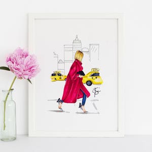 Art Print:City Stroll (Fashion Illustration Print) (Fashion Illustration Art - Fashion Sketch prints - Wall Decor ) by Melsy&#39;s Illustrations