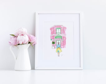 Art Print: The Macaron Shop (Fashion Illustration l Fashion Sketch Print l Home Decor) By Melsy’s Illustrations