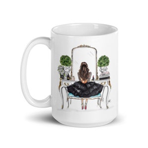 White Vanity (Brunette) (Not customizable) Mug By Melsy's Illustrations