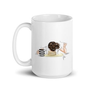 Pancakes (Brunette) Mug By Melsy&#39;s Illustrations