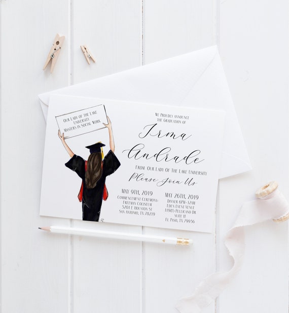 Custom Graduation Announcements/Invites [ College Graduation Invites |  Custom Graduation | Graduation Gifts For Her | Graduation Invites ]