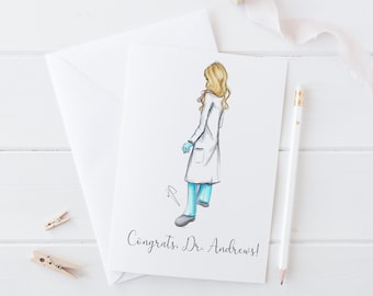 The Doctor Grad Card [ Doctor Graduation Card - Custom Graduation Card - Medical School Graduation Card | Graduation Card For Doctor ]