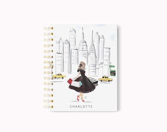 Personalized Hardcover Notebook: The NYC Shopper (Custom Notebook l Personalized Diary l Hardcover Journal) By Melsy's Illustrations