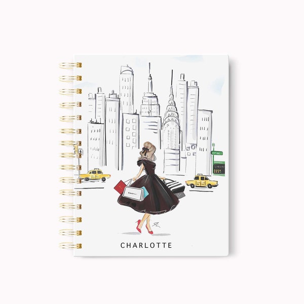 Personalized Hardcover Notebook: The NYC Shopper (Custom Notebook l Personalized Diary l Hardcover Journal) By Melsy's Illustrations