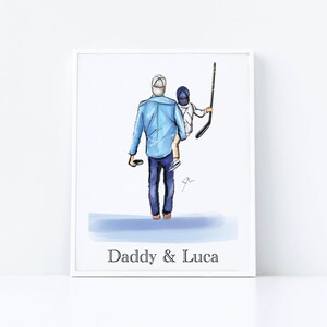 Vader/zoon hockey (afdruk) (cadeaus voor vader - gepersonaliseerde cadeaus voor vader van zoon - vaderdagcadeau - vaderdagcadeau - sportvader)