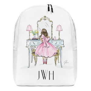 Personalized Backpack: Light Blue Vanity Backpack (Back to School l Backpack) By Melsy&#39;s Illustrations