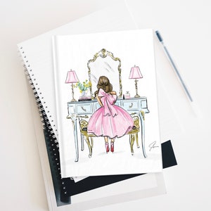 ライトブルーのバニティ（ハードカバージャーナル）（ファッションイラスト l パーソナルジャーナル l ハードカバーダイアリー）メルシーのイラスト