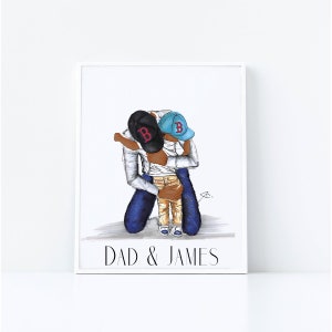 Father Son Bear Hugs  (Print) (Gifts for Dad - Personalized Gifts for Dad from Son - First Time Dad Gifts  - Father's Day Gifts)